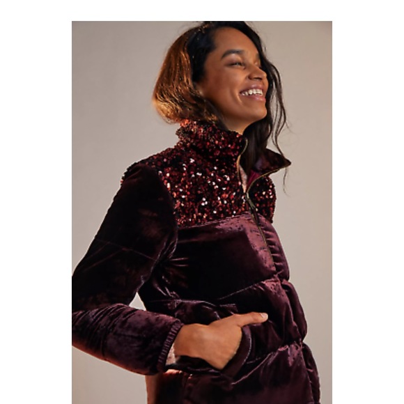 Anthropologie Sequin puffer jacket - Picture 2 of 5